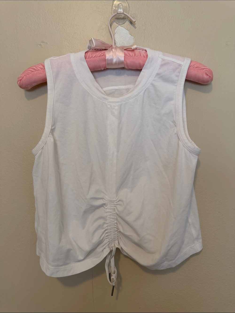 lululemon athletica White Ruched Drawcord Tank